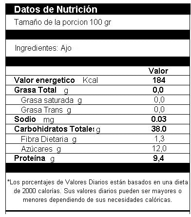 Diente de Ajo Deshidratado