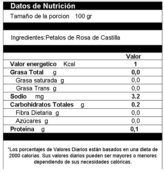 Petalos Deshidratados de Rosa de Castilla