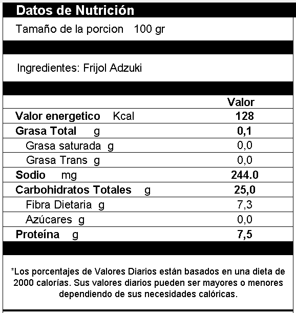 Frijol Adzuki Soya Roja