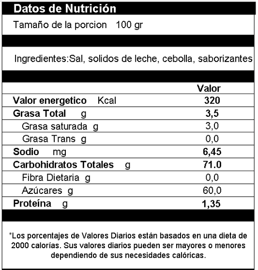 Crema con Cebolla en Polvo