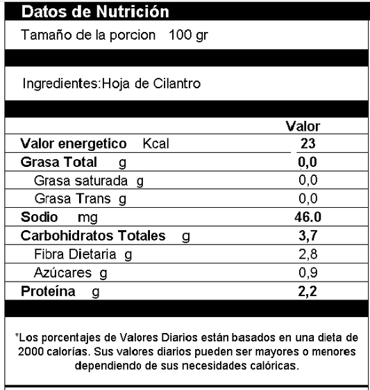 Hoja de Cilantro Deshidratada