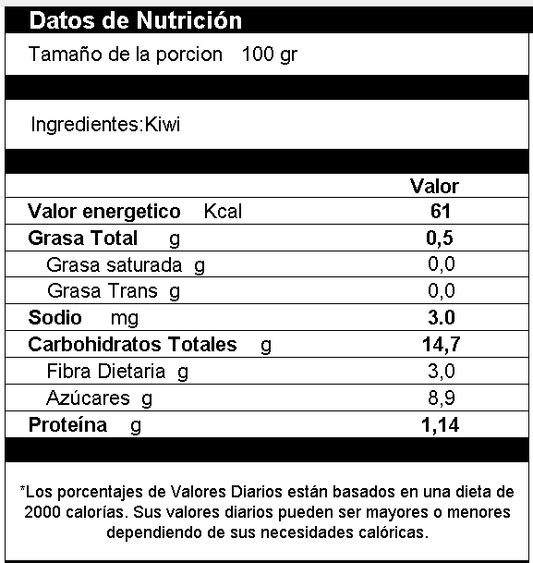 Kiwi Deshidratado En Cubos