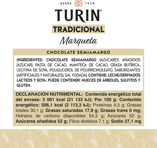Marqueta Turin Chocolate semiamargo