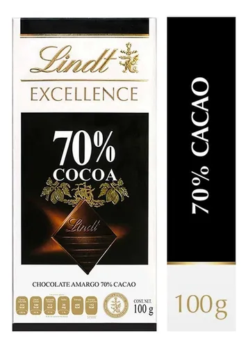 100 Gr Tableta Chocolate Lindor 70% Cacao Amargo