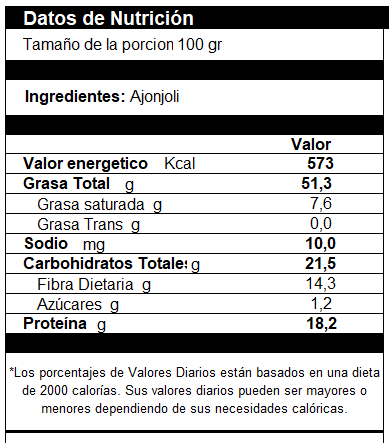 Ajonjolí Sésamo Blanco Sin Cuticula