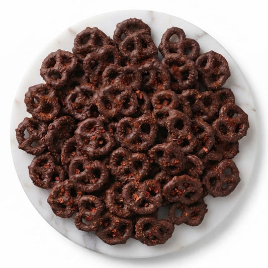 Pretzel Cubierta De Chocolate Amargo Y Chile