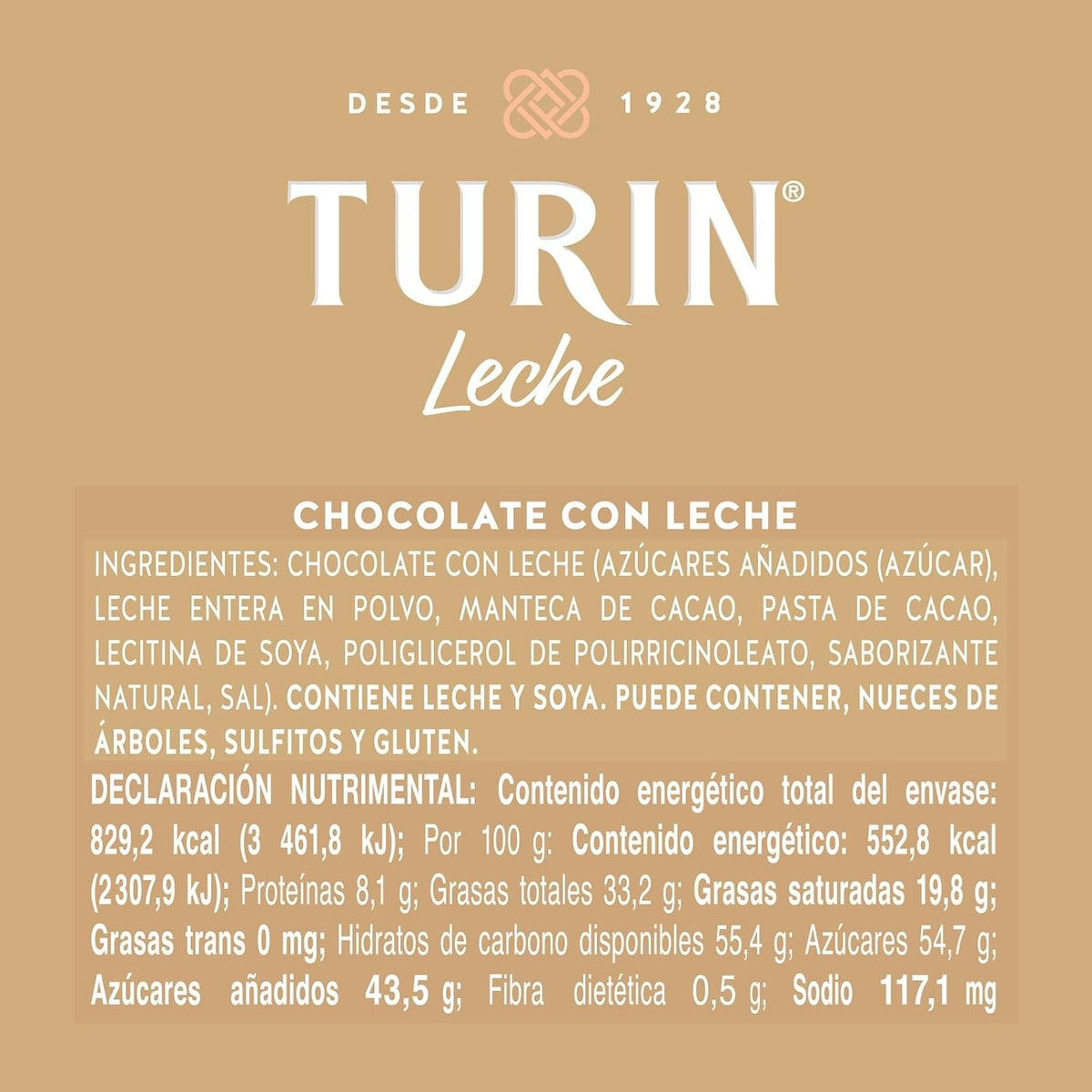 Chocolate con Leche 29% Cacao Confitiere Turin
