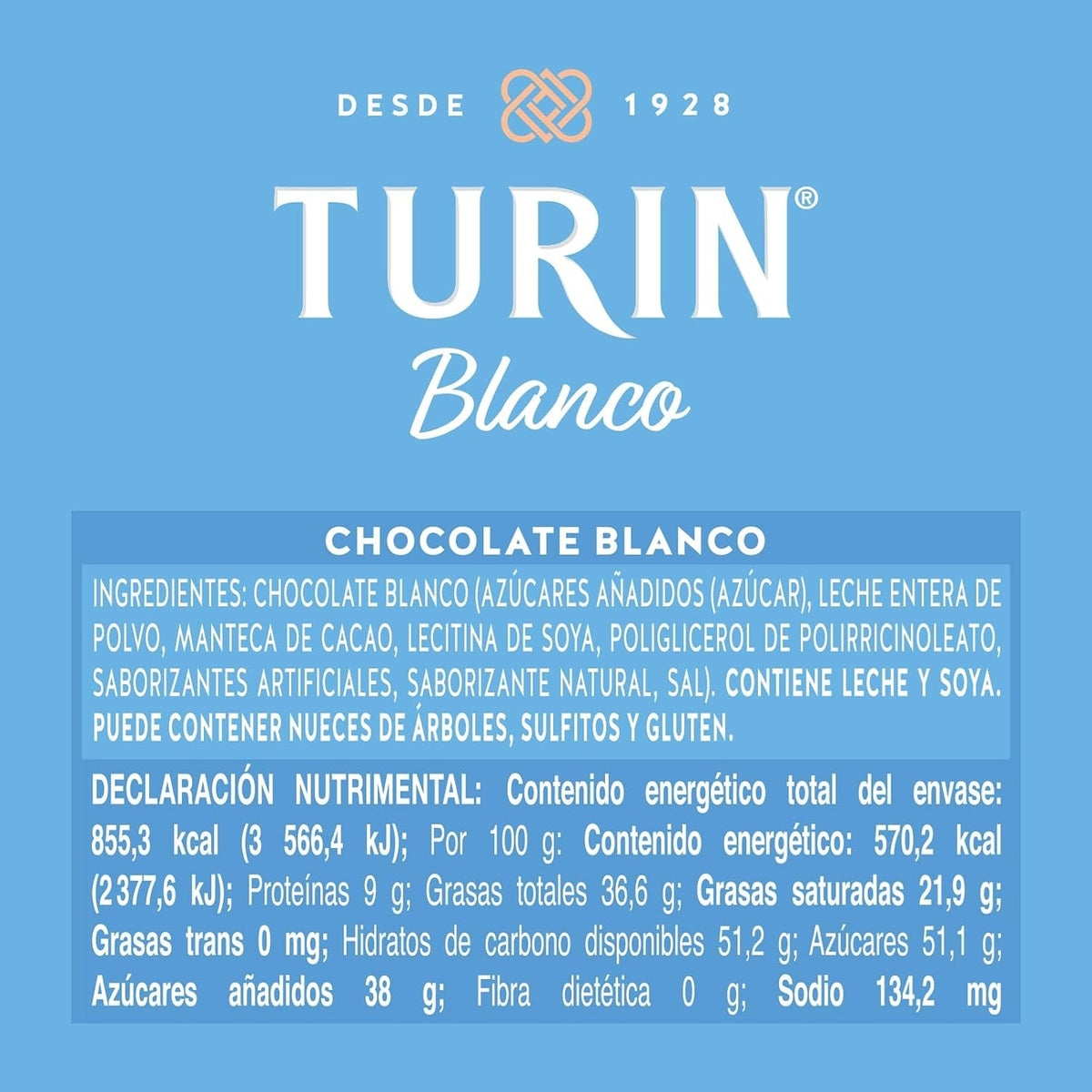 Chocolate Blanco 33% Cacao Confitiere Turin