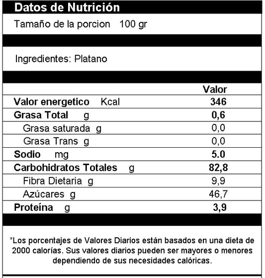 Chips de Platano Deshidratado en Rodajas