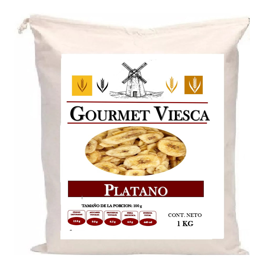 Chips de Platano Deshidratado en Rodajas