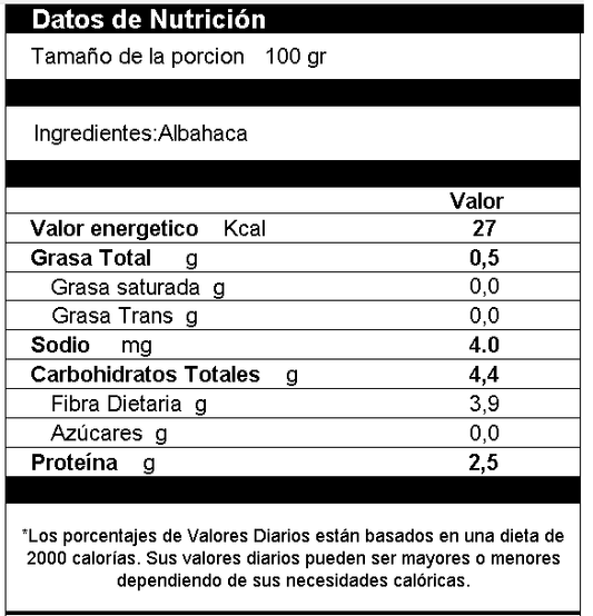 Hoja de Albahaca Deshidratada