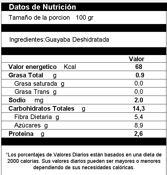 Guayaba Deshidratada en Rodajas
