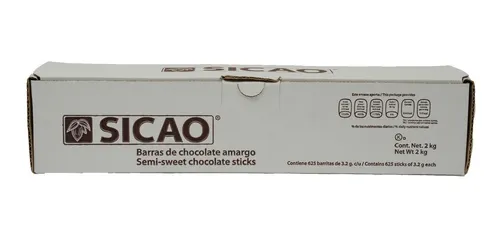 Chocolate Amargo Sicao En Barras Horneables 2 kg