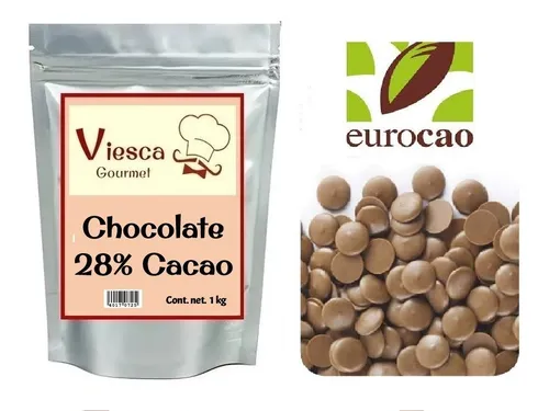 1 Kg Chocolate Eurocao Leche 28% De Cacao Repostería