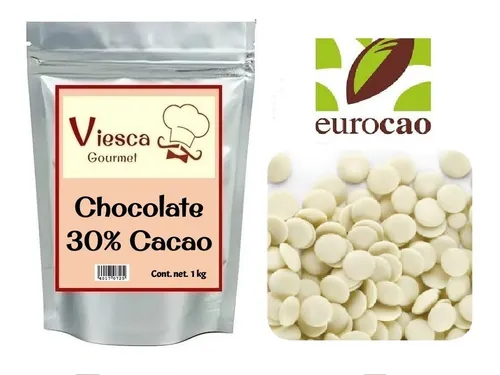 1 Kg Chocolate Blanco Eurocao 30% De Cacao Repostería