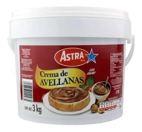 3 Kg De Crema De Avellana Marca Astra