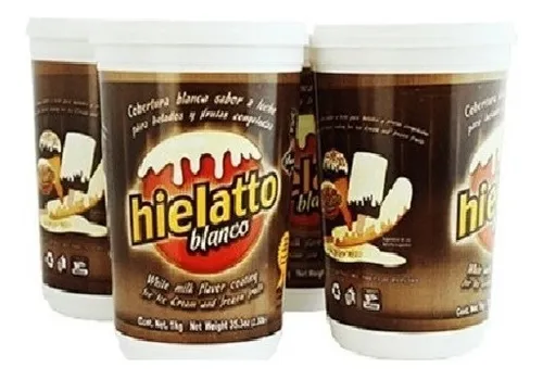 5 Kg Cobertura Blanca Hielatto Para Frutas, Helado Y Paletas