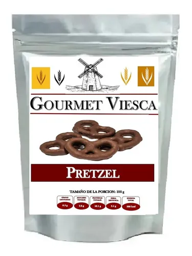 500 Gr Pretzel Cubierta De Chocolate Amargo Y Chile Tajin