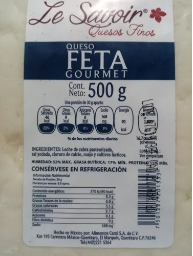 1 Kg De Queso Feta De Leche De Cabra