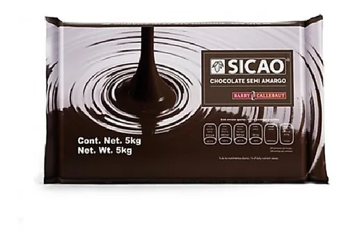 5 Kg Chocolate Sicao Semiamargo Marqueta Callebaut