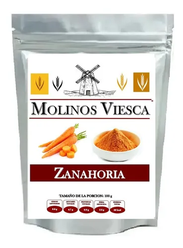 500 Gr Zanahoria Deshidrata En Polvo Molida Harina